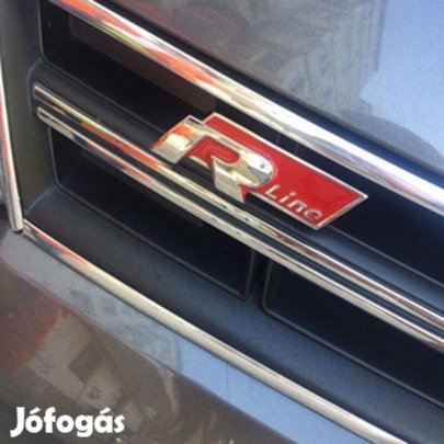 R-Line 3D embléma fém, hűtőrácsba öntapadós Piros és fekete szín