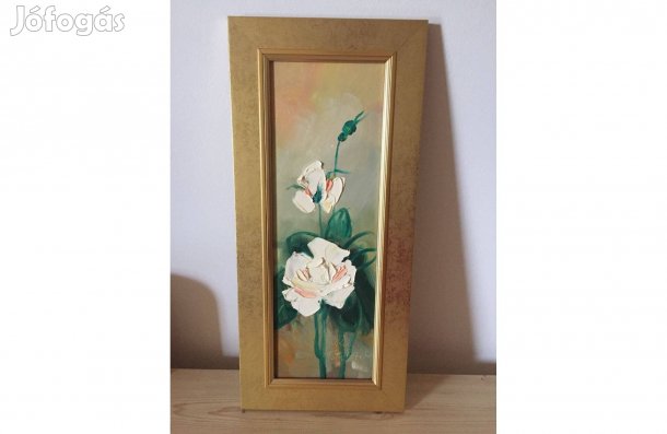 R. Tóth Rozália festmény - virág csendélet (fehér)