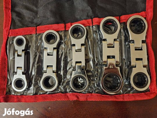 Racsnis csuklós kulcskészlet 5 részes