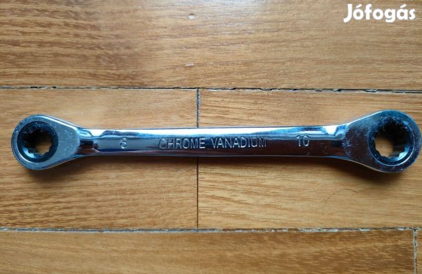 Racsnis villáskulcs króm-vanadium, új, egyik vége 8mm másik vége 10mm