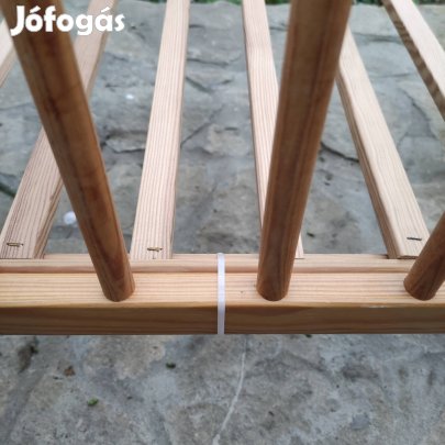 Rácsos kiságy, babaágy, fenyő kiságy