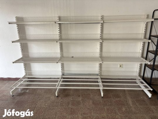 Rácsos polcrendszer, üzletberendezés eladó -7 méter
