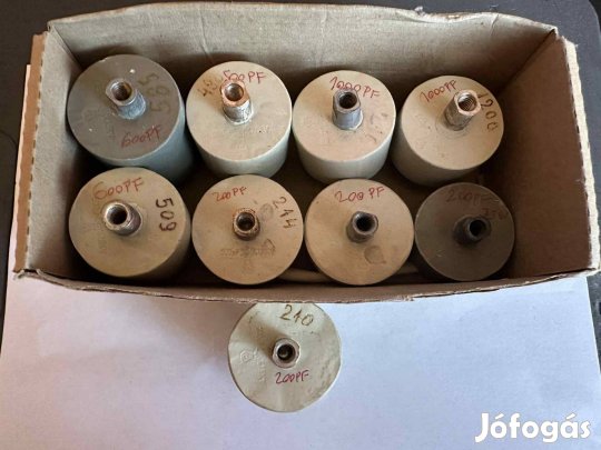 Rádióamatőr adó csatolókondenzátorok 7,5kV 200 500 1000pF (Darabár)