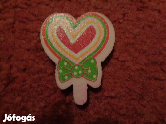 Radír: Rózsaszín szív nyalóka radír