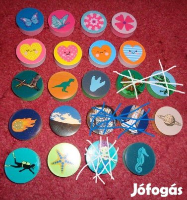 Radírok: 17 féle kerek radír 200ft/db