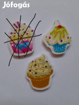 Radírok: 2 féle muffin radír 400ft/db