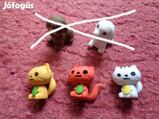 Radírok: 3 cica radír 300ft/db