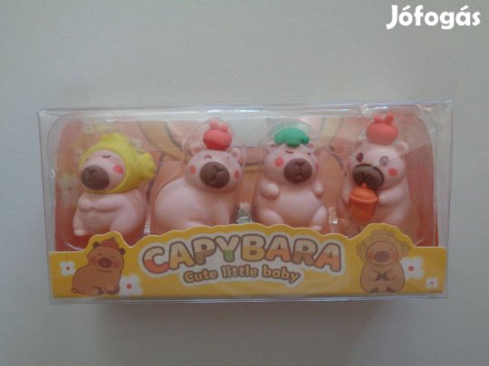 Radírok: 4 féle capybara radír, új, 500ft/db