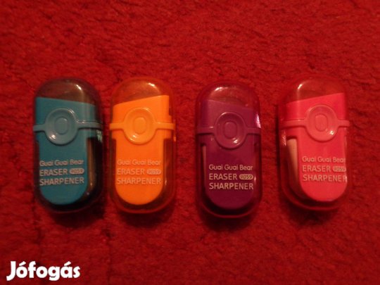 Radírok: 4 féle dobozos radír, 4 szín, 1000ft/db