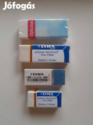 Radírok: 4 féle radír Lyra és Optima 200ft/db