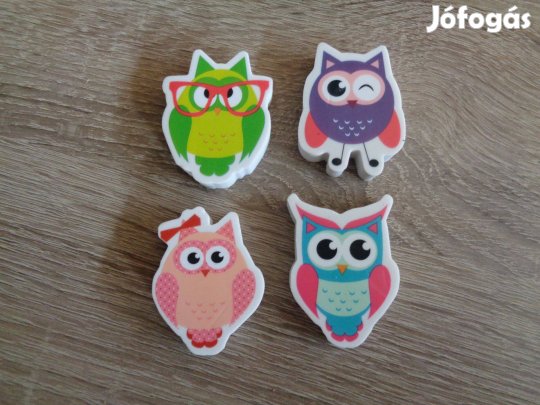 Radírok: 4féle bagoly radír 400ft/db