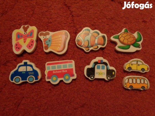 Radírok: 9féle radír autók és állatok 200ft/db