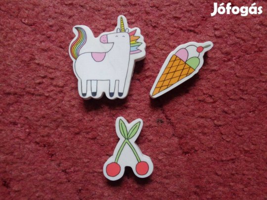 Radírok: Unikornis fagyi cseresznye radír 400ft/db