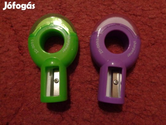 Radírok: Zöld és lila radír és hegyező, 1000ft/db