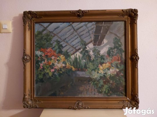 Radnai József - Melegház c. festmény 63x73