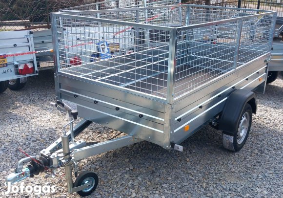 Ráfutófékes 1300 kg-os 125x245cm-es Új Utánfutó! horganyzott