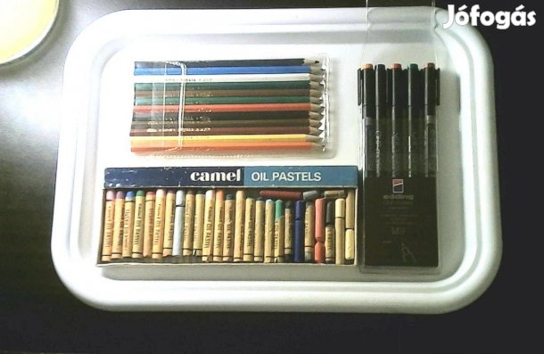 Rajzeszköz csomag: pasztellkréta, színes ceruza, filctoll