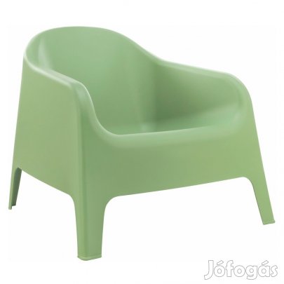 Rakásolható fotel, zöld, műanyag, SOKRA NEW