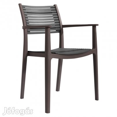Rakásolható szék, barna/szürke, HERTA