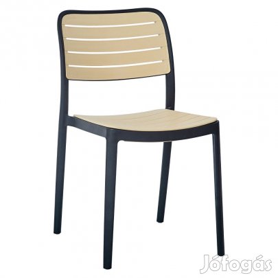 Rakásolható szék, fekete/bézs, KARDOS TYP 1