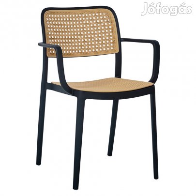 Rakásolható szék, fekete/bézs, RAVID NEW TYP 2