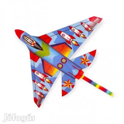 Rakéta mintás szövet sárkányrepülő 40 m-es zsinórral