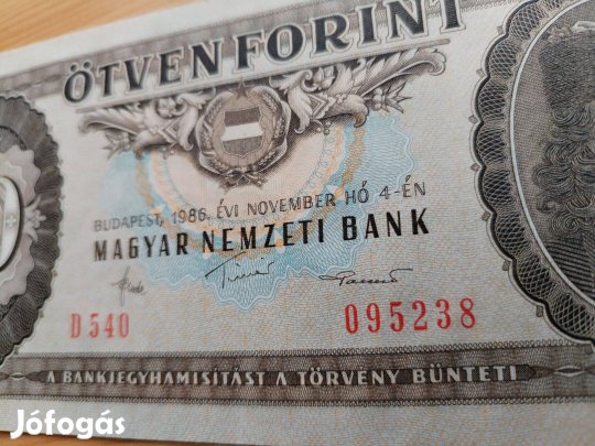 Rákóczi 50 Forintos 1986-os papírpénz