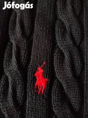 Ralph Lauren fekete zip up kötött pulóver