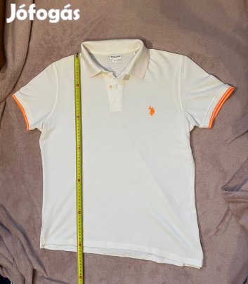 Ralph Lauren rövid ujjú pólóing (galléros), fehér-narancs méret S