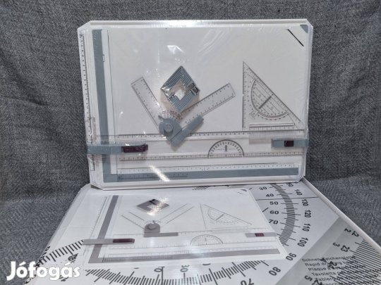 Rapid A3 rajztábla szögmérővel, háromszöggel, talpakkal Új állapotban