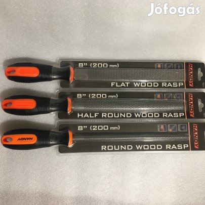 Ráspoly készlet 3 részes 200 mm műhely 3 fajta asztalos fareszelő