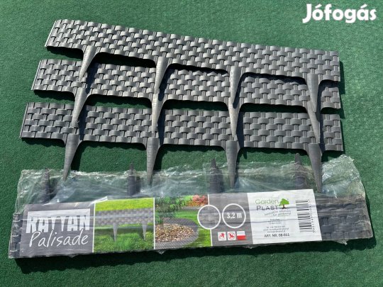 Rattan hatású kerti szegély , antracit, (80cm). 42db