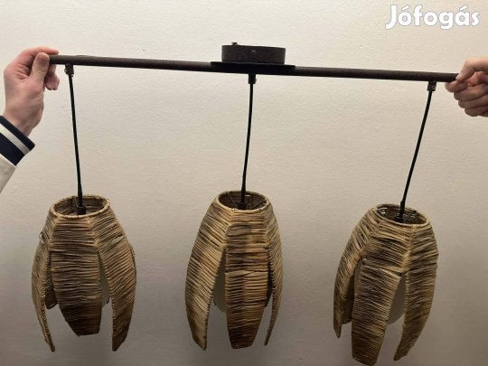Rattan jellegű mennyezeti lámpa