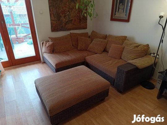 Rattan sarokgarnitúra