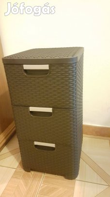Rattan stílusú fiókos tároló komód Curver