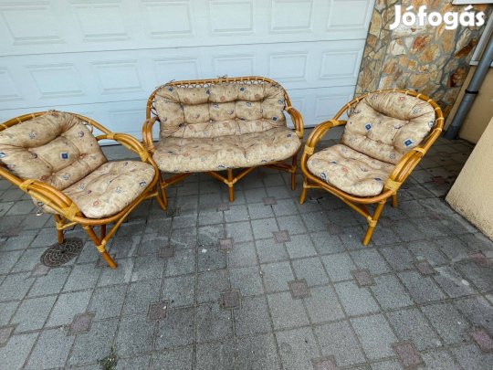 Rattan ülőgarnitúra natúr eladó
