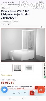 Ravak Új kádparaván eladó