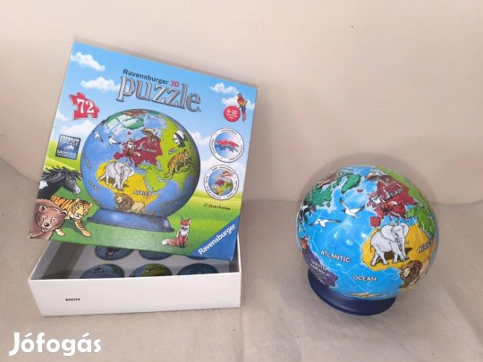 Ravensburger 3D puzzle ball - Földgömb állatokkal - 72 db