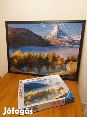 Ravensburger kirakó puzzle 1000 db Matterhorn Svájc + Ikea képkeret