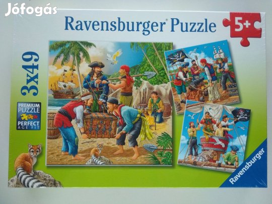 Ravensburger puzzle kirakó 3x49 kalóz kalózok kalózos új bontatlan