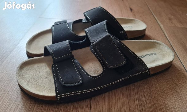 Re-Laxx férfi bőr benti papucs gyógypapucs 47 31 cm