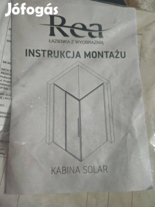 Rea új fekete négyszögletes zuhanykabin 90 x 120 cm