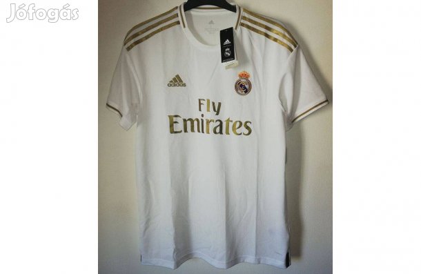 Real Madrid 2019-2020 eredeti adidas arany fehér mez (XL, 2XL)