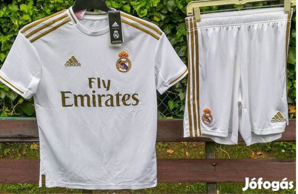 Real Madrid eredeti adidas 2019-20 fehér arany gyerek mez szett (164)