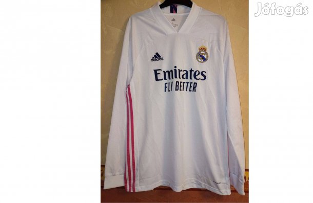 Real Madrid eredeti adidas 2020-21 fehér pink hosszú ujjú mez (XL)