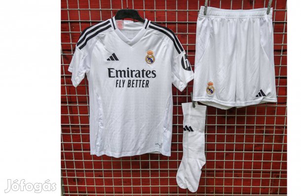 Real Madrid eredeti adidas fehér 2024-25 gyerek mez szett (L, 164)