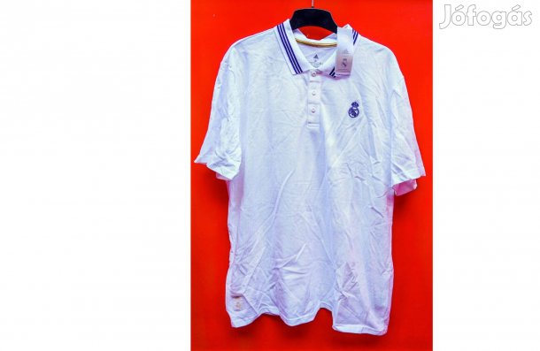 Real Madrid eredeti adidas fehér galléros póló (XL-es)