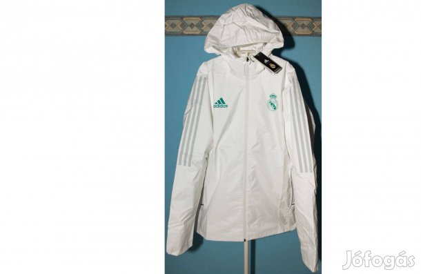 Real Madrid eredeti adidas fehér zöld kapucnis széldzseki (2XL)