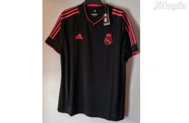Real Madrid eredeti adidas piros fekete edzőmez (XL)