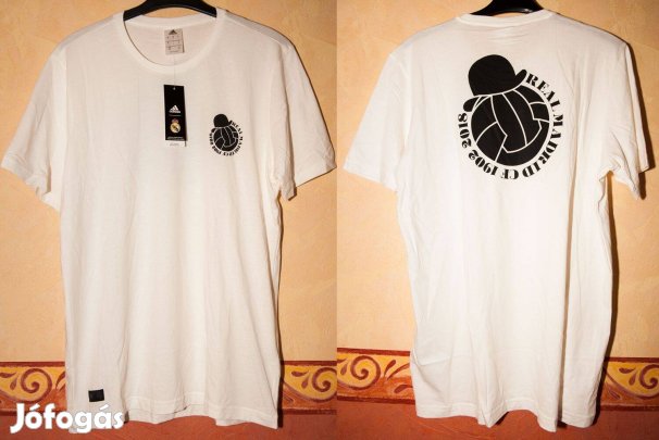 Real Madrid eredeti fehér adidas póló (M,L, 2XL)